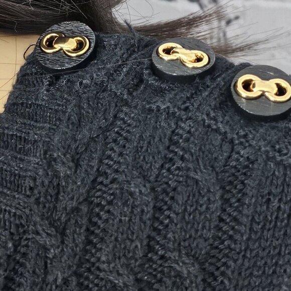 2/$50 Charter Club Plus 0X Black Ribbed Trim Crewneck Sweater - Picture 4 of 8